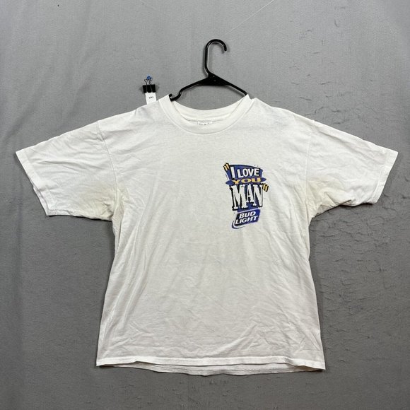 Gildan Other - Vintage 90s Bud Light I Love You Man Tee Shirt XL Beer Graphic T-Shirt White